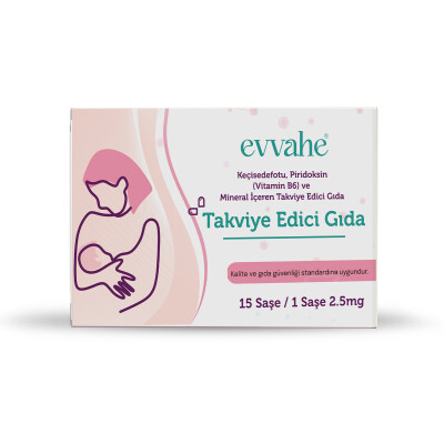 Keçisedefotu, Piridoksin (Vitamin B6) ve Mineral İçeren Takviye Edici Gıda (15 Saşe / 1 Saşe 2.5mg) - EVVAHE DOĞAL