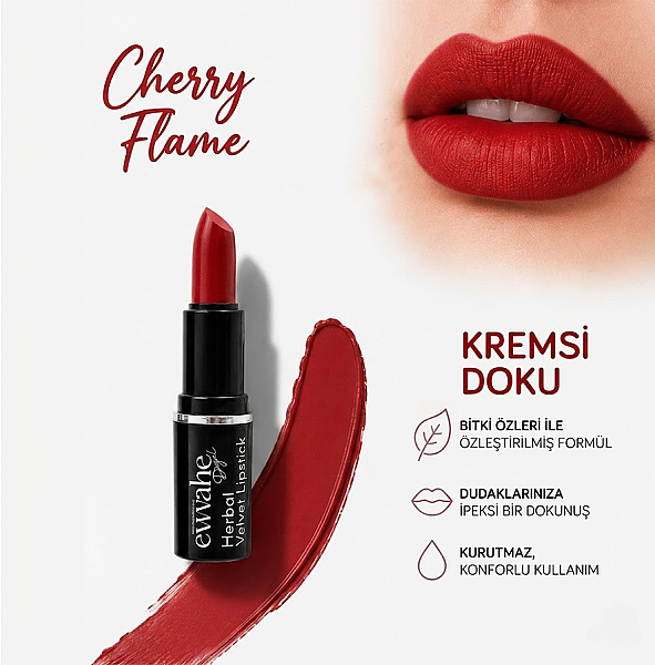 HERBAL VELVET STICK RUJ 4- CHERRY FLAME 4 g e - 2