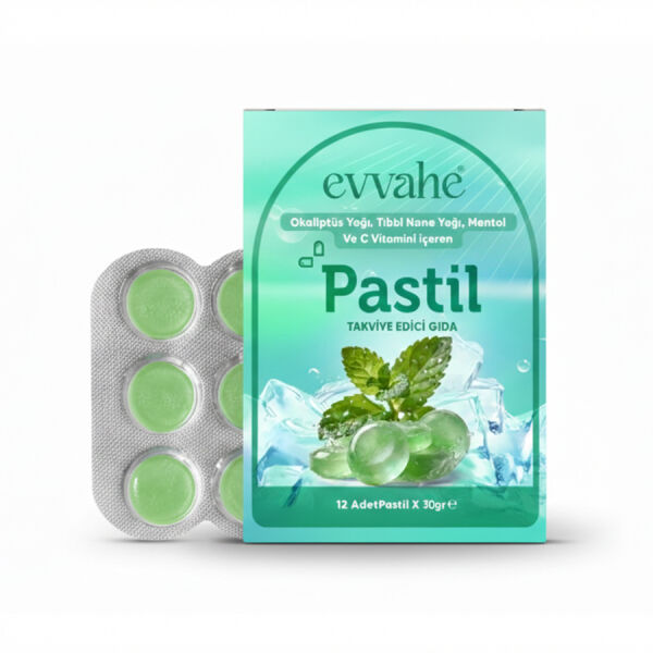 Okaliptüs Yağı, Tıbbi Nane Yağı, Mentol Ve C Vitamini içeren Pastil Takviye Edici Gıda - 1
